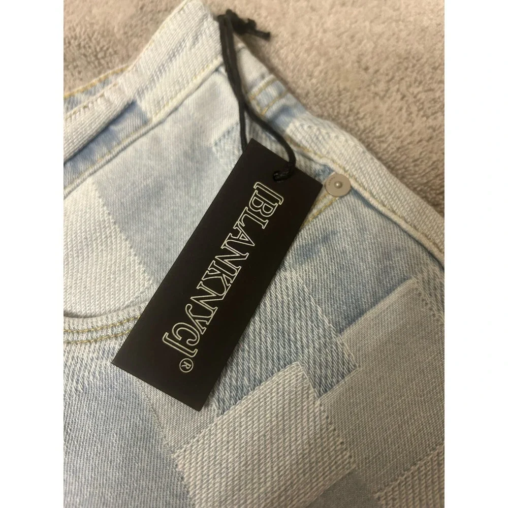 BLANK NYC The Barrow Vintage High Rise Short Patchwork Design Size 29 NWT
